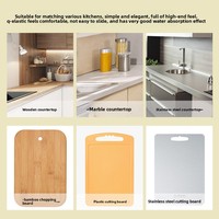 Tapis de protection insonorisant et antidérapant pour planche à découper de cuisine, épaisseur 4 mm, design rectangulaire moderne et minimaliste, absorbant l'huile et l'eau, résistant à la chaleur