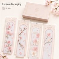 Marcadores de Libros Personalizados de Organza Bordada con Flores de Cerezo, Marcadores de Páginas Transparentes con Diseño Floral para Regalos, Venta al por Menor y Eventos