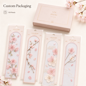 Segnalibri Personalizzati in Organza Ricamata con Fiori di Ciliegio, Segnapagina Floreali Trasparenti per Regali, Vendita al Dettaglio ed Eventi - Product Image 5