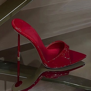 Sandalias de Tacón de Aguja Sencillas y Sexys para Mujer 2026, de Moda, de Piel Sintética de Alta Gama, con una Sola Tira, Estilo Reina Madura, Tacones Altos - Product Image 2