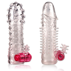 Crystal Reusable Delayed Ejaculation Vibrating Clitoris Cock Penis Extender Sleeves Vibrator <strong>for</strong> <strong>Men</strong> - Product Image 5