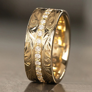 Anello con Motivo a Foglia di Grano, Design Classico per Uomini e Donne - Product Image 4