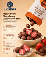Gedroogde aardbeien snack, echt fruit, knapperig dessert topping, klaar om te eten, 38g, Fujian groothandel OEM leverancier, 12 maanden houdbaarheid