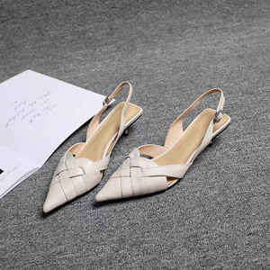 PU leather fashionable bag-head sandals for women, low <b>heel</b>, <b>3</b> cm, pointed toe, medium <b>heel</b>, summer 2026 new style - Product Image 5