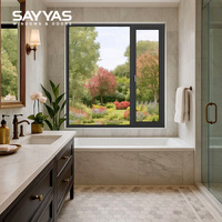 Ventana Abatible de Aluminio SAYYAS GR75-OW, Doble Acristalamiento, Anti-UV, Acero Inoxidable, Fácil de Limpiar, para Hogar, Hospital, Apartamento