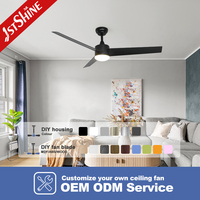 1stshine-ventilador de techo de 52 pulgadas, se adapta a cualquier habitación, ahorra espacio, con luz LED
