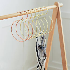 Support de rangement pour hijab en métal en gros, cintres ronds et rectangulaires, support d'affichage pour cravate, serviette, hijab, châle, support de mode pour foulard musulman - Product Image 6