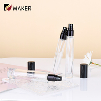 Flacon pulvérisateur de parfum en verre vide de haute qualité, épais, 10 ml, 15 ml, portable, rond, carré, de poche, avec bouchon à vis