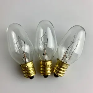 Wholesale Clear Glass Night Light Mini Bulb E12 Candelabra Base 120V 15W Salt Lamp Incandescent Candle Bulb C7