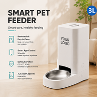 Distributeur automatique de nourriture pour animaux de compagnie avec logo personnalisé disponible, réduction du bruit, configuration simple via application, distributeur intelligent de nourriture pour animaux de compagnie de 3 L pour les clients des animaleries