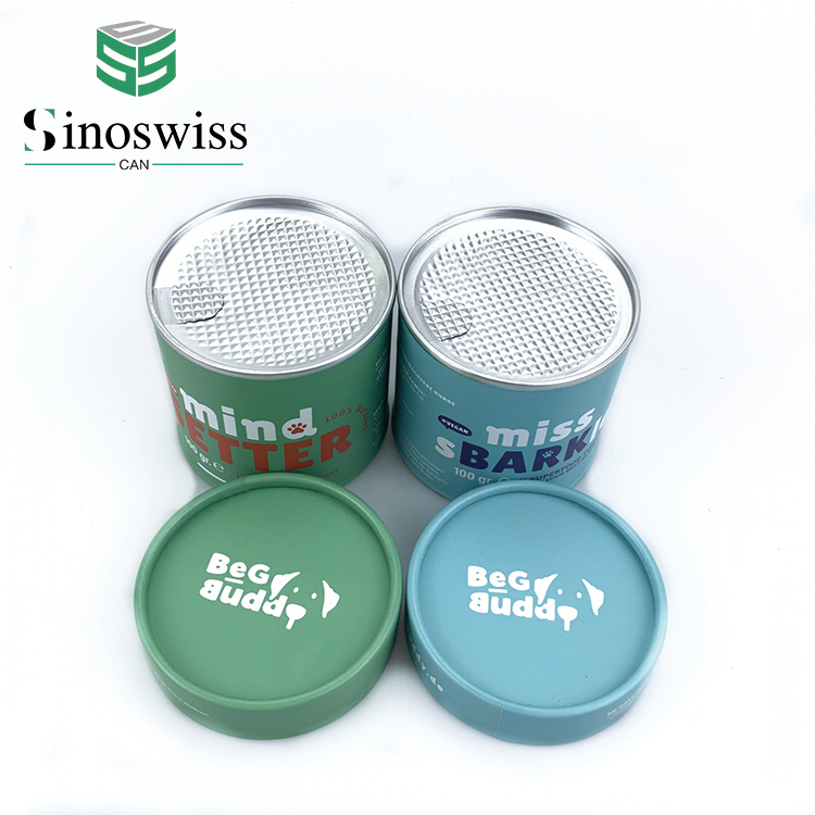 Airtight Food Grade Paper Tube Kraft Paperboard Cylinder Superfoods Collagen Powder Packaging