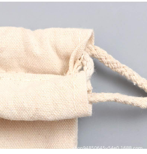 Sac à cordon en toile de coton biologique avec logo personnalisé, petit sac de shopping uni - Product Image 3