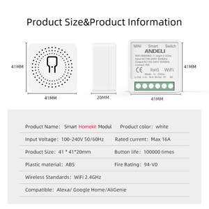 CozyLife 16A 1Gang Mini interruptor <span class=keywords><strong>de</strong></span> pared WiFi ABS <span class=keywords><strong>Apple</strong></span> HomeKit/Google Home/<span class=keywords><strong>Alexa</strong></span>/<span class=keywords><strong>Apple</strong></span> Android Compatible a prueba <span class=keywords><strong>de</strong></span> agua Reino Unido/EE. UU./UE - Product Image 4