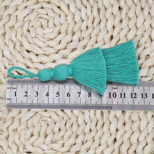 12cm Double couche coton gland frange maison <span class=keywords><strong>Textile</strong></span> suspendu bricolage vêtements accessoires avec perles de soie pour vêtements - Product Image 4