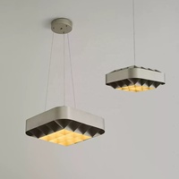 Lampes suspendues de style industriel rétro pour restaurant, en fer argenté, carrées, pour la décoration de la maison