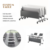 Table de Réunion Pliante, Table d'Apprentissage, Combinaison Modulable, Bureau Mobile, Grande Table de Conférence