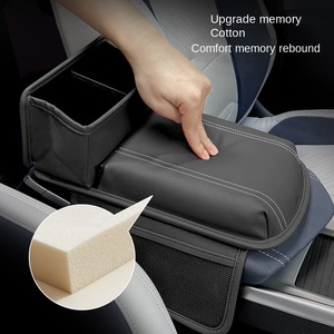 Reposabrazos de Cuero para Coche con Almohadilla Elevadora y Portavasos, Accesorios Multifuncionales de Uso General para Automóviles - Product Image 3