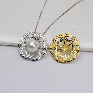 Support de pendentif en argent S925 style papillon pour femmes, perle 12-13, accessoire de bricolage, composants de bijoux semi-finis, modèle - Product Image 1
