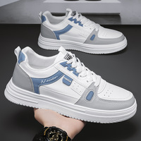 Chaussures plates décontractées et sportives pour hommes, blanches et tendance, à lacets, respirantes, imperméables, avec semelle intermédiaire en EVA antidérapante, idéales pour le printemps