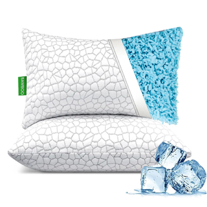 Toptan özelleştirilmiş rendelenmiş bellek köpük yastık ayarlanabilir ve yan uyuyanlar 50x70cm için soğutma beyaz bambu yastık - Product Image 1