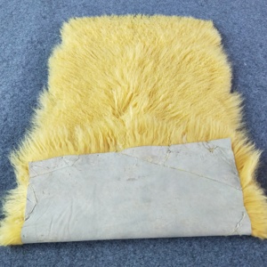 Tapis en vraie fourrure d'agneau de mouton de mongolie, pour couverture, assiette, bouclée, en fourrure de chèvre, Long, - Product Image 4