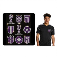 Nouvel emblème d'équipe de football 2026 – Autocollant thermocollant en strass, technologie de transfert à chaud, personnalisation sur mesure, manches courtes