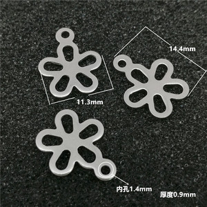 Colgantes de acero inoxidable con formas de flor de la paz, estrella y manzana para la fabricación de joyas, accesorios, origen Dongguan 2017 - Product Image 4