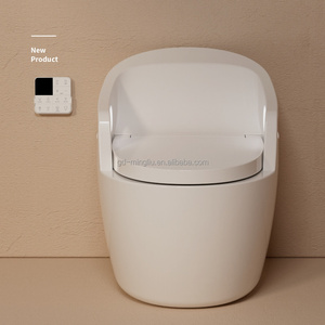 Toilette intelligente en céramique pour le marché européen, idéale pour les hôtels, avec chauffage de siège, télécommande, accoudoir coloré, siphon de salle de bain - Product Image 4