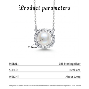 Collar de Perlas de Agua Dulce de Plata S925, Colgante de Barra Lisa Simple, Joyería Minimalista, Regalo para Mujer - Product Image 6