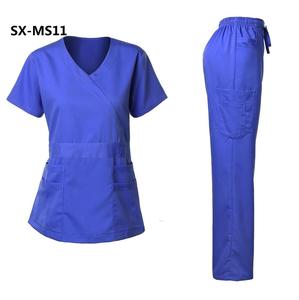 Set di uniformi Scrubs set di uniformi <span class=keywords><strong>bianche</strong></span> in TWILL uniformi ospedaliere per le donne scrub medici manica lunga Songxin o Logo personalizzato - Product Image 4