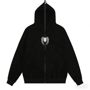 <span class=keywords><strong>Felpa</strong></span> <span class=keywords><strong>con</strong></span> <span class=keywords><strong>Cappuccio</strong></span> Spider-Man Pull-up <span class=keywords><strong>con</strong></span> Stampa DTG, Zip e Lavaggio Stone Washed, Personalizzabile <span class=keywords><strong>con</strong></span> Logo - Product Image 1
