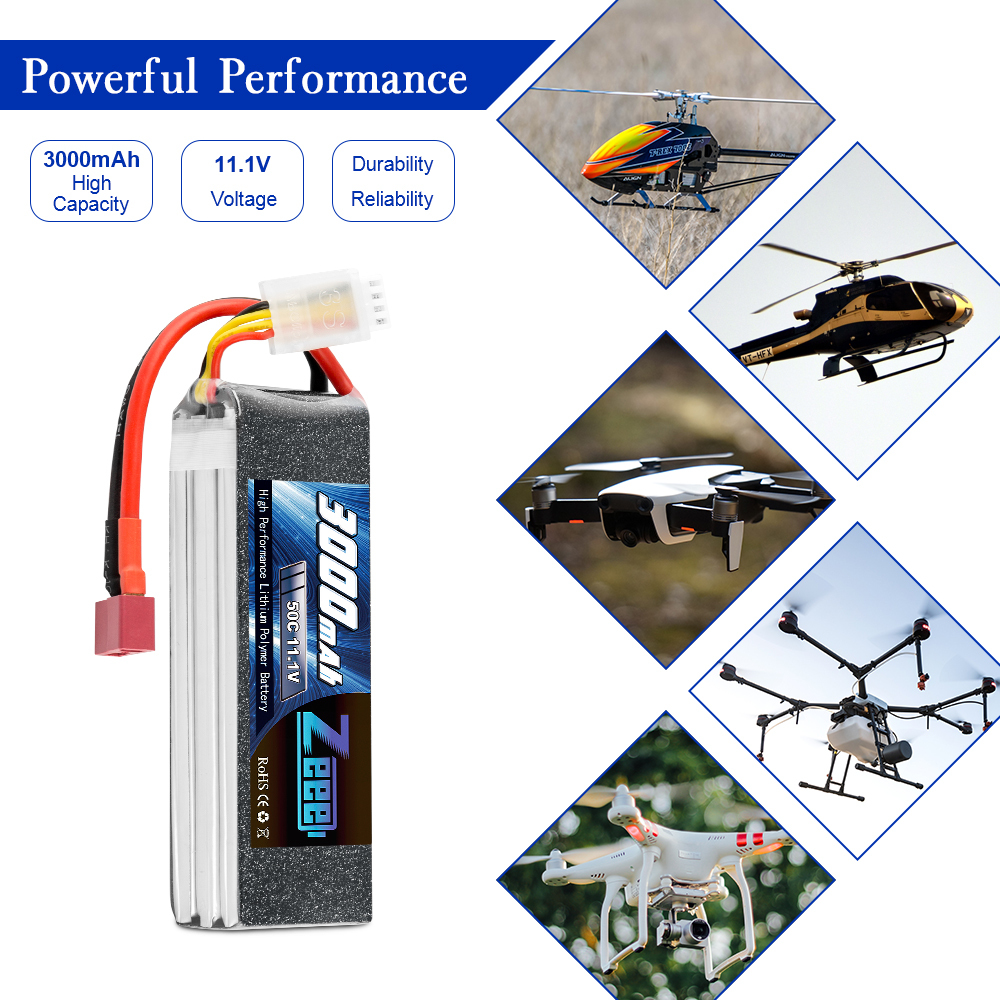 Batterie Lipo Zeee 3S 9000mAh 11,1V 100C - Fiche Deans T, Haute Performance Pour Voiture RC 1/10 Et 1/8