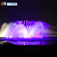 Fontaine flottante extérieure personnalisée pour lac et rivière, en acier inoxydable, avec contrôle programmable et jets d'eau dansants