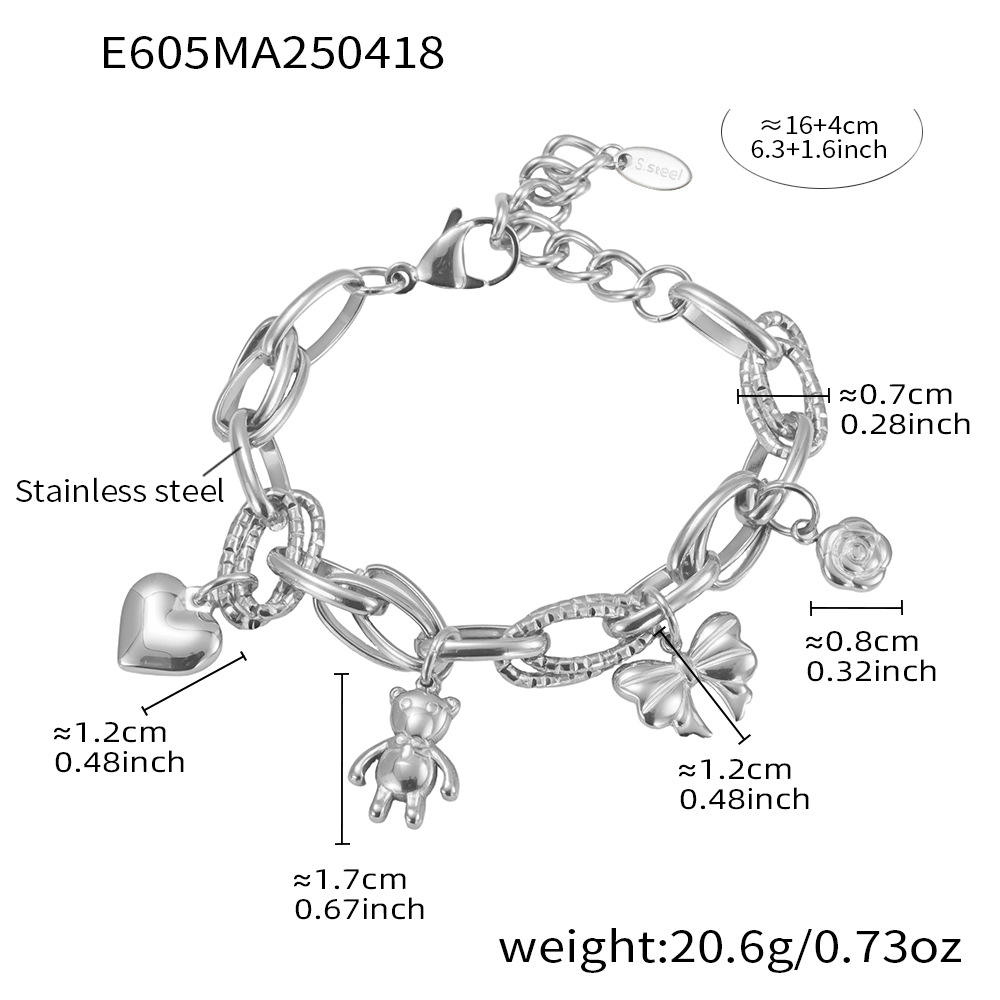 สร้อยข้อมือหลากสี E605-steel แบบ DIY ขนาด16 + 4ซม.