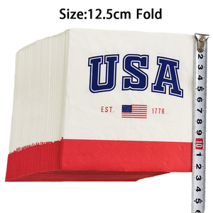 Servilletas de Papel Biodegradables Modernas de 3 Capas con la Bandera Americana, Personalizadas para Cócteles, Patrióticas, Día de los Veteranos, Día de las Elecciones, 4 de Julio, Día de la <span class=keywords><strong>Independencia</strong></span> - Product Image 3