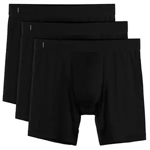 Custom Long Blank Boxer Briefs Men's Cotton Boxer Shorts Pack of 3 Factory Underwear Manufacturers In China