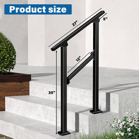 LIQIANG LQ-2 HD Moderne 2-Stufen-Handläufe aus Schmiedeeisen für den Außenbereich Schwarze Treppen geländer aus Stahl