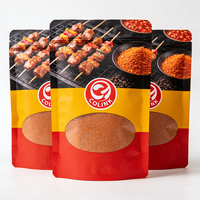 Sachet Doypack Personnalisé Imprimé Qualité Alimentaire pour Épices, Doublé, Refermable avec Fermeture Éclair, pour Emballage de Poudre d'Assaisonnement BBQ avec Fenêtre Transparente