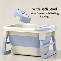 Baignoire Bébé Pliable Luxe en Plastique, Grande Taille, Autoportante, pour Spa et Bain de Bébé