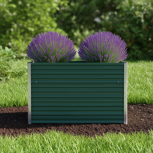 Bac à légumes surélevé en acier galvanisé 39,4x15,7x31,3 cm vert pour la culture des légumes - Product Image 2