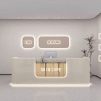 Comptoir de caisse moderne et durable, bureau de réception en bois pour hôpital, clinique, studio de danse, magasin de vêtements, salon de beauté de luxe