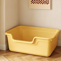 Bac à litière semi-fermé surdimensionné en plastique pour chat, anti-éclaboussures, grande capacité 20L, avec armoire de rangement