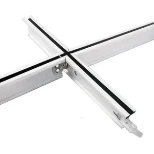 Komponen Grid Plafon/T Bar Baja T Berbentuk Plafon Keel/Suspend Galvanis Plafon T Grid, Datar-24-White Tee Grid