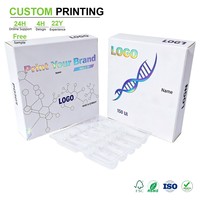 Boîte personnalisée en carton avec insert large pour plateau pour animaux de compagnie, moulée transparente à huit cavités, boîte prismatique holographique pour la marque Life Science