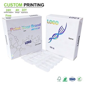 Caja de cartón personalizada con tapas abatibles, bandeja ancha para mascotas, inserto transparente moldeado, ocho cavidades, caja holográfica prismática para la marca Life Science - Product Image 1