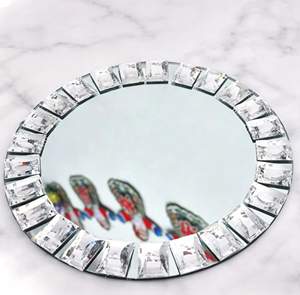 จานรองแก้วกระจกประดับอัญมณีสำหรับงานแต่งงานขายส่ง - Product Image 1