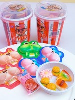 Permen Gummy Bentuk Makanan Cepat Saji Campuran Rasa Buah, Mainan Ember Kustomisasi Pabrik, Camilan Anak, Hadiah Pesta, Grosir