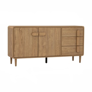Natural Malaysian Oak LOME 1.6M <b>Sideboard</b> Scandinavian Solid Wood Buffet Cabinet for Eco-Friendly Dining Room <b>Storage</b> - Product Image 1