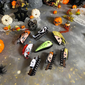 Accesorios para el cabello DOWELL para mujer, serie creativa de terror, pinzas acrílicas para el cabello, pinzas decorativas para la cara de tiburón cangrejo, acetato diario - Product Image 2