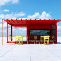 Restaurant conteneur pop-up, café préfabriqué avec cuisine, kiosque, magasin de proximité